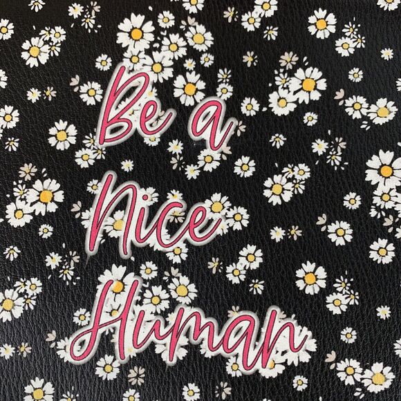 Betsey Johnson Be a Nice Human Floral Print Wristlet Pouch, Black Multi, - Picture 3 of 10